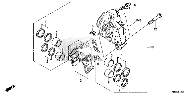 LEFT FRONT BRAKE CALIPER (VFR800XH/J/K)