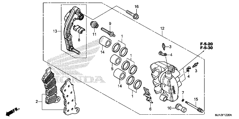 LEFT FRONT BRAKE CALIPER