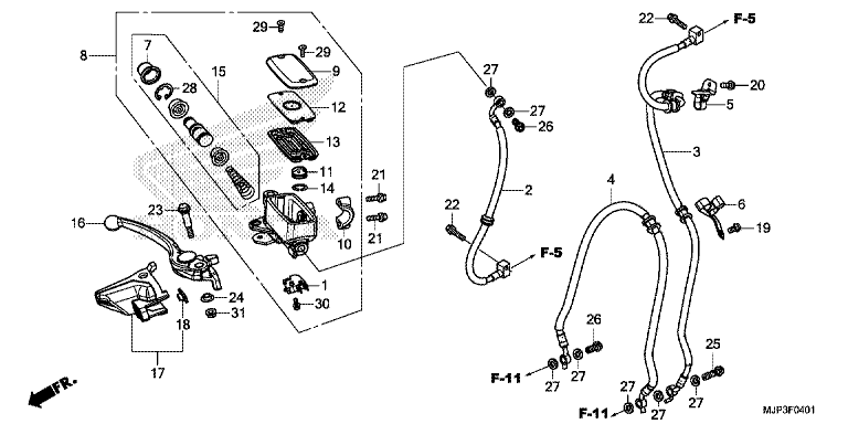 FR. BRAKE MASTER CYLINDER (CRF1000A/CRF1000D)