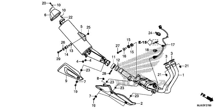 EXHAUST MUFFLER (CB500XG/CB500XAG/CB400XG/CB400XAG)
