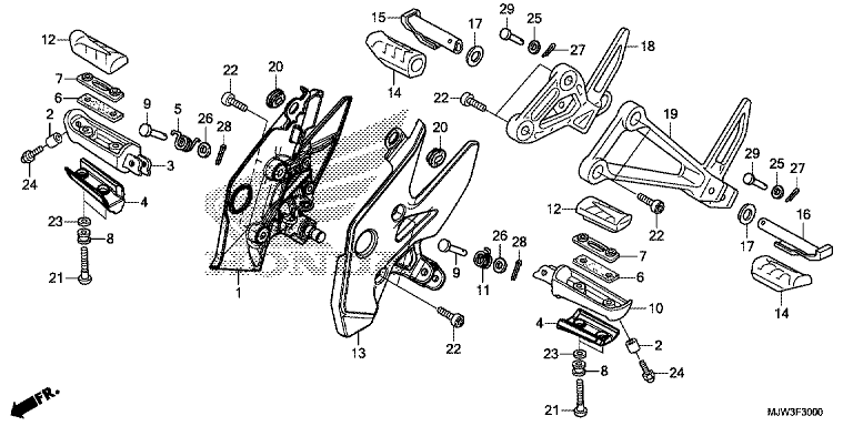 FOOTPEG/FOOTREST (CB500XG/CB500XAG/CB400XG/CB400XAG)