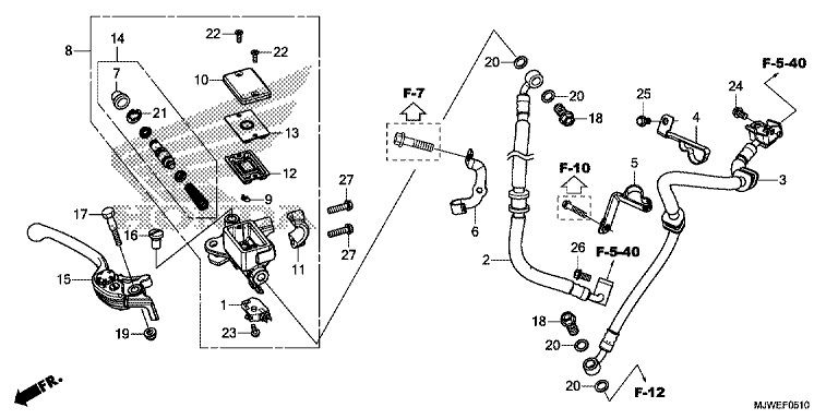 FRONT BRAKE MASTER CYLINDER (CBR500RA)