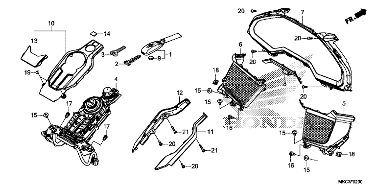 GAUGE PANEL/SWITCH PANEL/FOB KEY