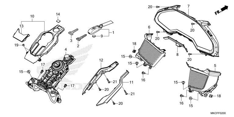 GAUGE PANEL/SWITCH PANEL/FOB KEY