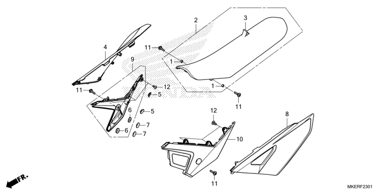 SEAT/SIDE COVER (CRF450RS/RWES/RXS)