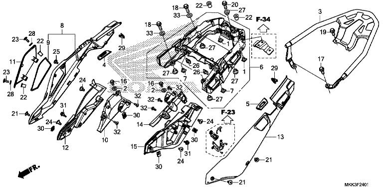 SIDE COVER/REAR CARRIER (CRF1000A2/AL2/D2/DL2)
