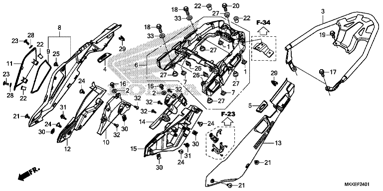SIDE COVER/REAR CARRIER (CRF1000A2/AL2/D2/DL2)