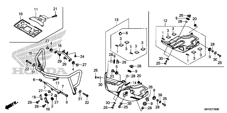 FRONT SIDE PIPE/SKID PLATE
