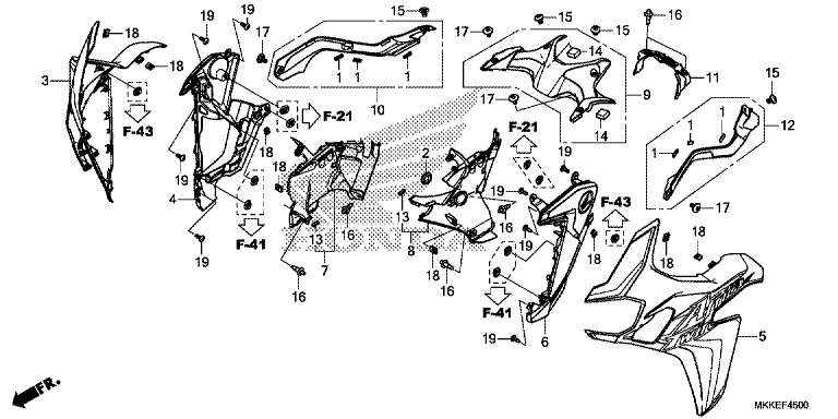 MIDDLE COWL (CRF1000A/AL/D/DL)