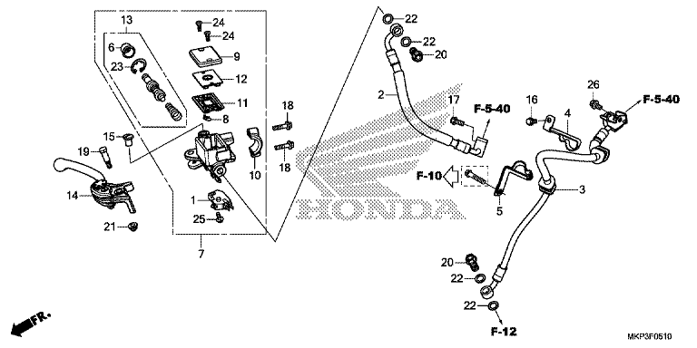 FRONT BRAKE MASTER CYLINDER (CBR500RAK/L/M)