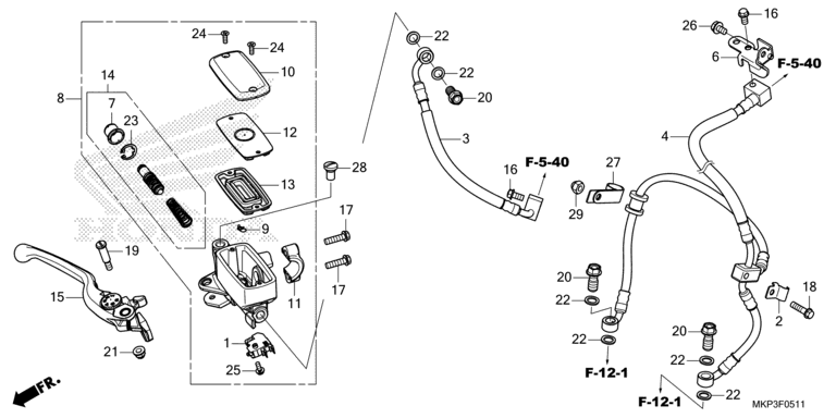 FRONT BRAKE MASTER CYLINDER (CBR500RAN/P)