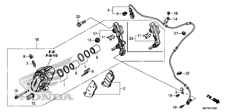 FRONT BRAKE CALIPER (CBR500RK,CBR500RAK/L/M)