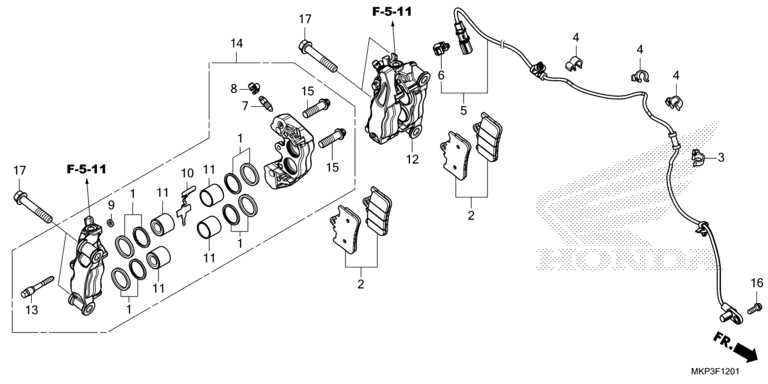 FRONT BRAKE CALIPER (CBR500RAN/P)