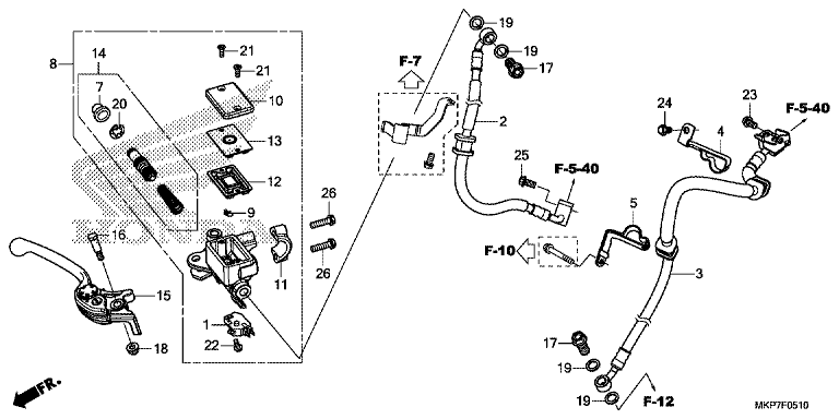 FRONT BRAKE MASTER CYLINDER (CB400XAK,CB500XAK/L/M)