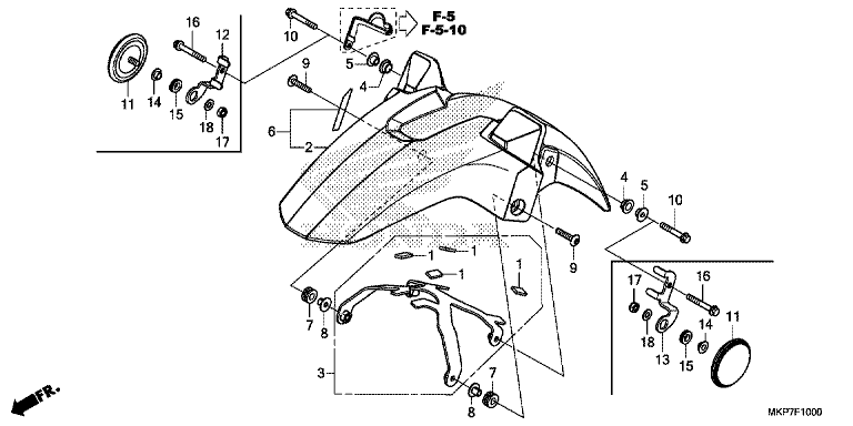 FRONT FENDER (CB400XAK,CB500X,CB500XAK/L/M)