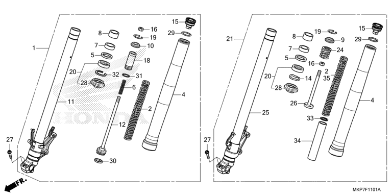 FRONT FORK (CB400XAN,CB500XAN/P)