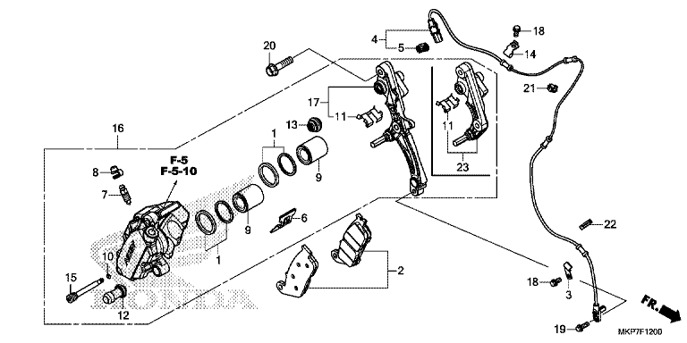 FRONT BRAKE CALIPER (CB400XAK,CB500X,CB500XAK/L/M)