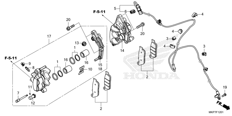 FRONT BRAKE CALIPER (CB400XAN,CB500XAN/P)
