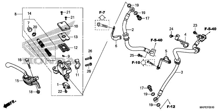 FRONT BRAKE MASTER CYLINDER (CB500FAK/L/M)