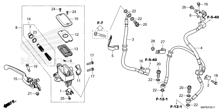 FRONT BRAKE MASTER CYLINDER (CB500FAN/P)