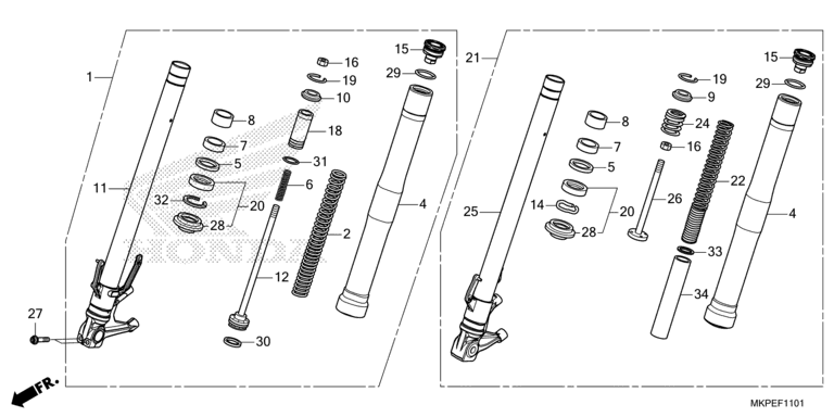 FRONT FORK (CB500FAN/P)