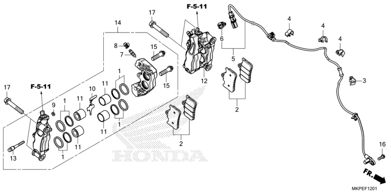 FRONT BRAKE CALIPER (CB500FAN/P)