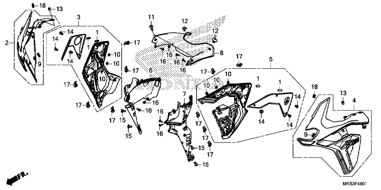 MIDDLE COWL (CRF1100A2/A4/AL2/AL4/D2/D4/DL2/DL4)