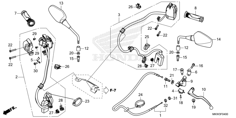 SWITCH/CABLE/GRIP/MIRROR (NC750XA)
