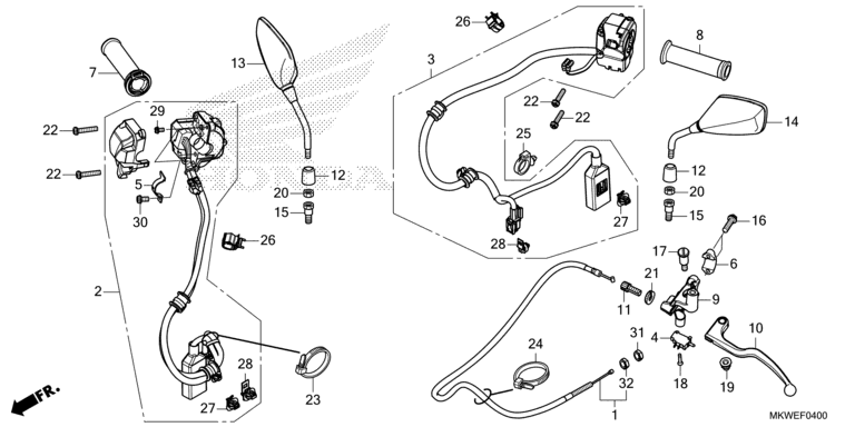 SWITCH/CABLE/GRIP/MIRROR (NC750XA)
