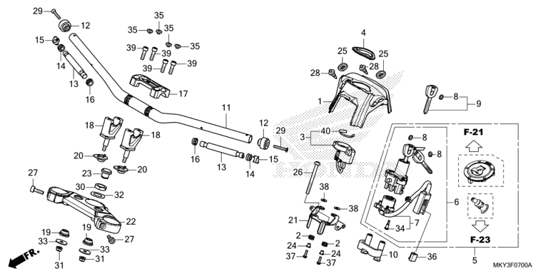 HANDLE BAR/TOP BRIDGE (CB650RA)