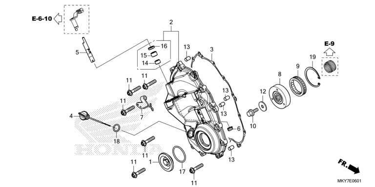 RIGHT CRANKCASE COVER (E-CLUTCH)