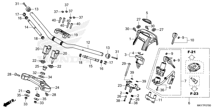 HANDLE PIPE/TOP BRIDGE (CB650RA/CB650RAC)