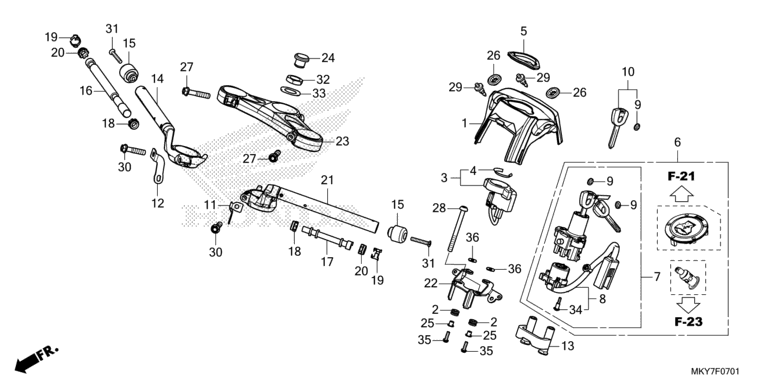 HANDLE PIPE/TOP BRIDGE (CBR650RA/CBR650RAC)