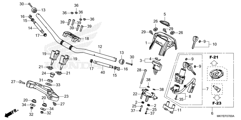 HANDLE BAR/TOP BRIDGE (CB650RA/CB650RAC)