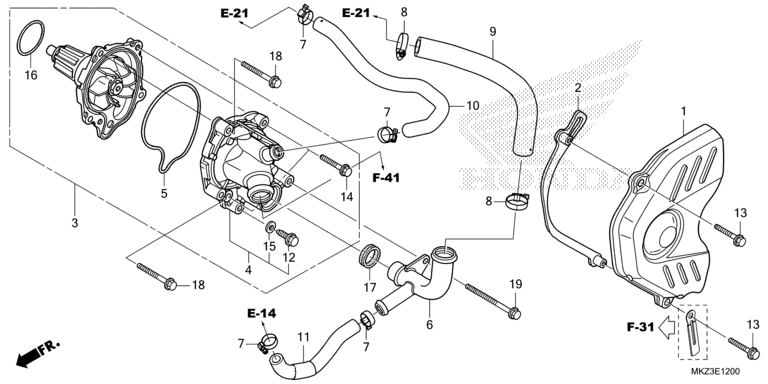 WATER PUMP/LEFT REAR COVER
