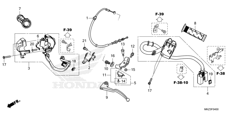 HANDLE LEVER/SWITCH/CABLE