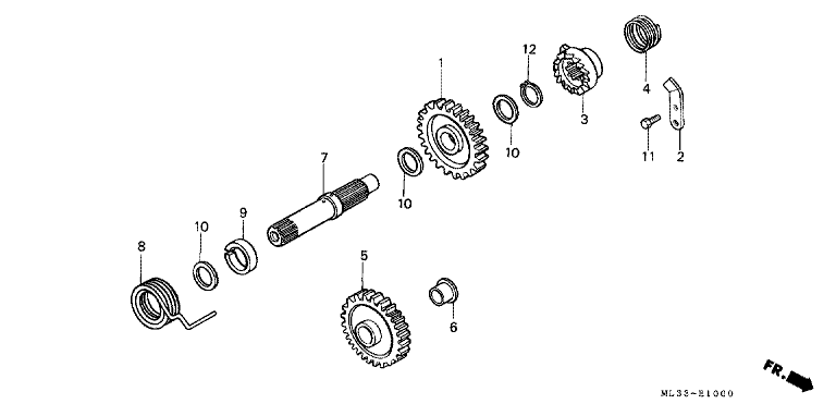 KICK STARTER SPINDLE