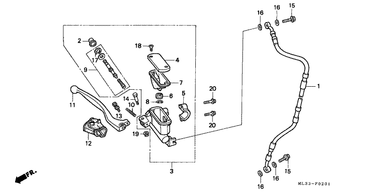 FR. BRAKE MASTER CYLINDER (CR500RN/RP/RR/RS/RT/RV)