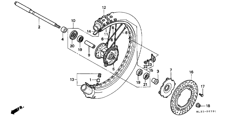 FRONT WHEEL (CR500RN/RP/RR)