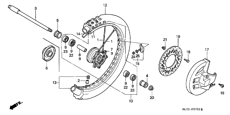 FRONT WHEEL (CR500RS/RT/RV)