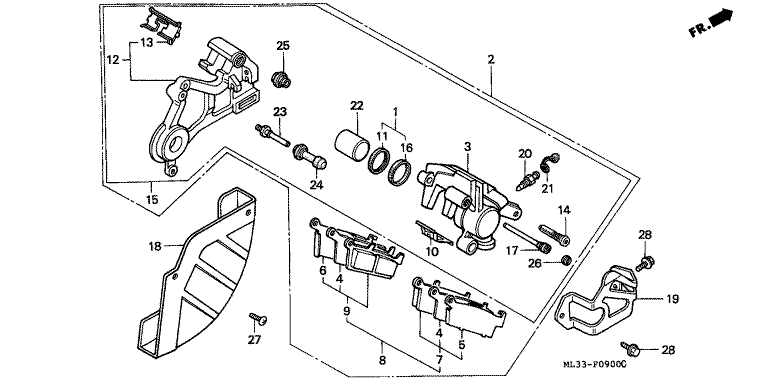 REAR BRAKE CALIPER