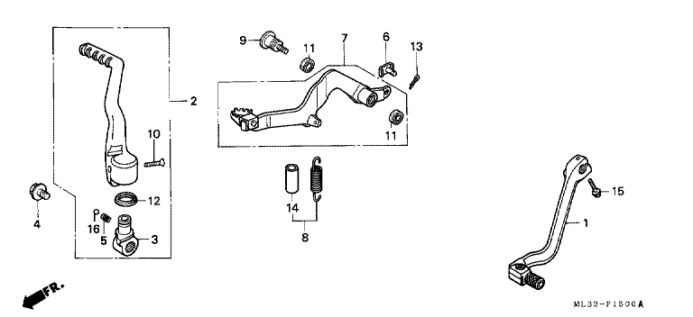 CHANGE PEDAL/BRAKE PEDAL/KICK STARTER ARM