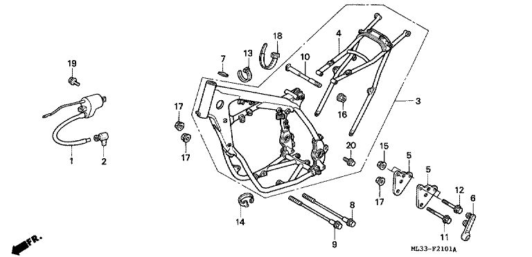 FRAME BODY (CR500RN/RP/RR/RS/RT/RV)