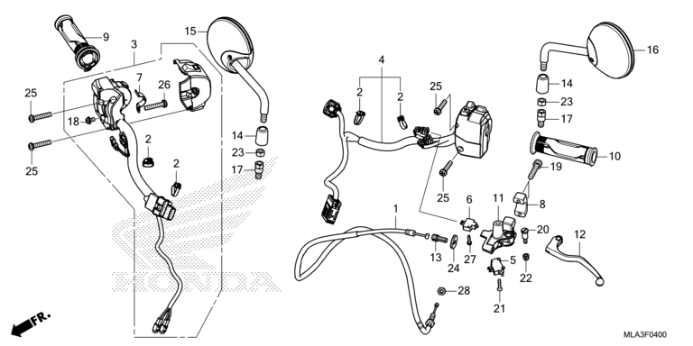 HANDLE SWITCH/LEVER/CABLE/MIRROR (CMX1100A/A2)