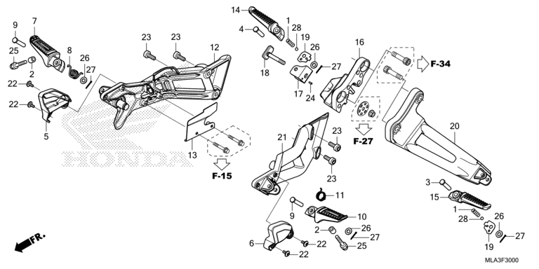 FOOTPEG/FOOTREST (CMX1100A/D)