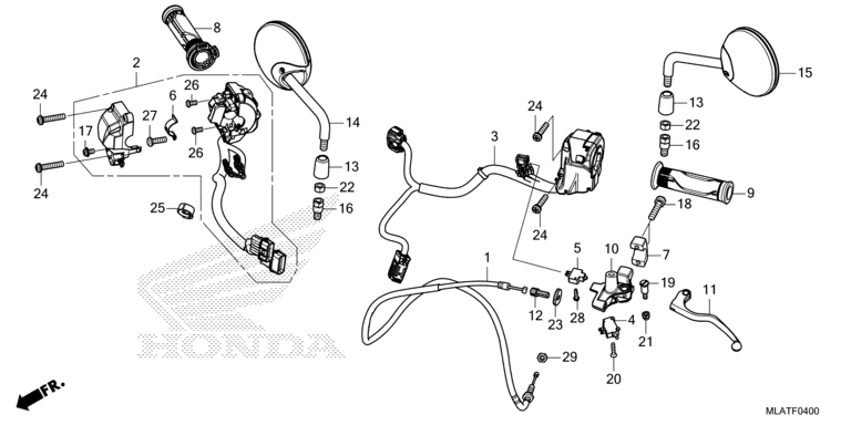HANDLE SWITCH/LEVER/CABLE/MIRROR (CMX1100A/A2)