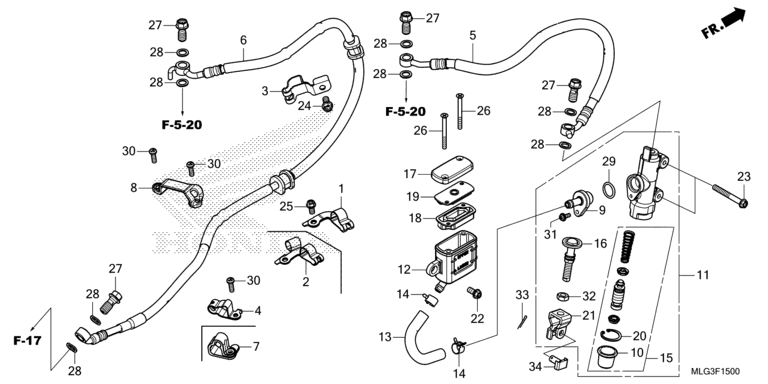 REAR BRAKE MASTER CYLINDER
