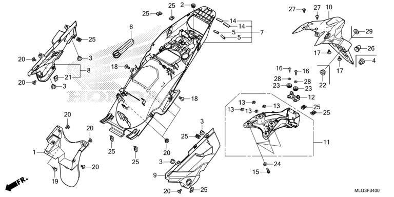 REAR FENDER (CRF1100A/AL/D/DL)