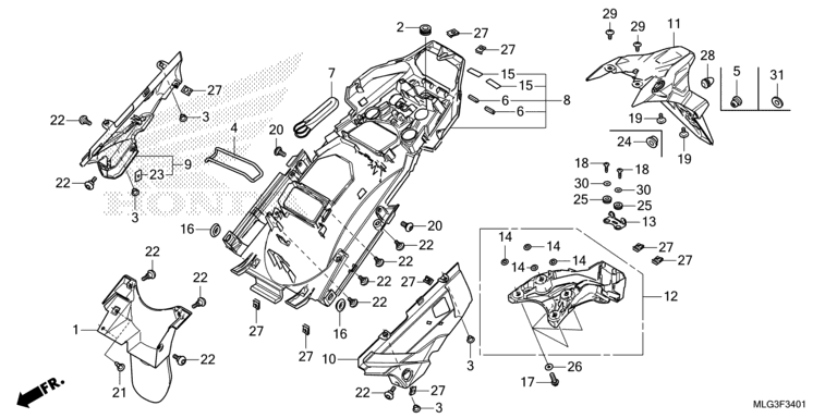 REAR FENDER (CRF1100A2/A4/AL2/AL4/D2/D4/DL2/DL4)