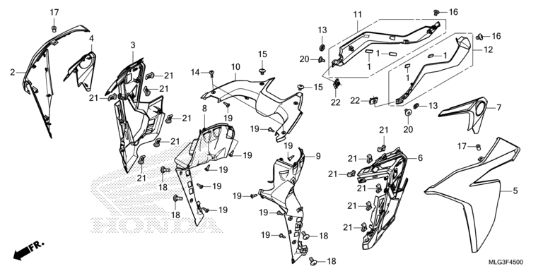 MIDDLE COWL (CRF1100A/AL/D/DL)